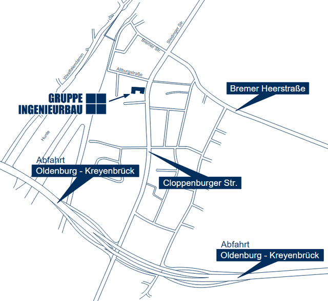 Anfahrt Gruppe Ingenieurbau